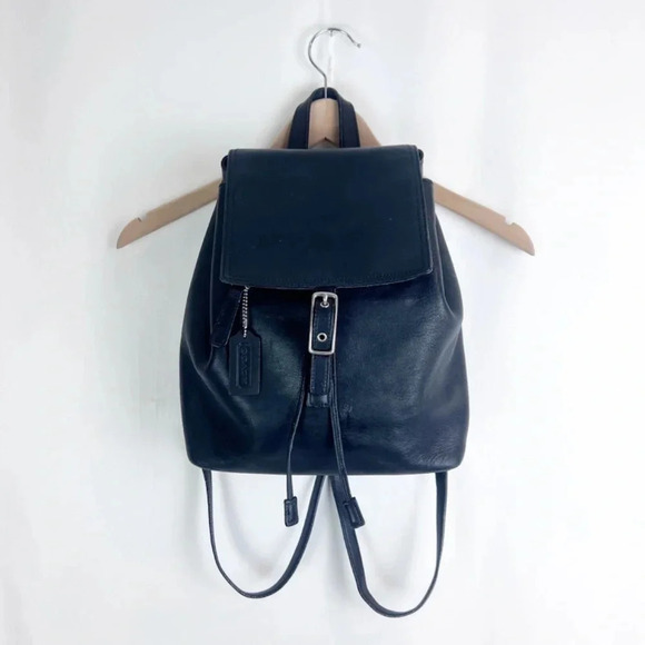 Coach Legacy Black Leather Daypack Backpack - Picture 1 of 10